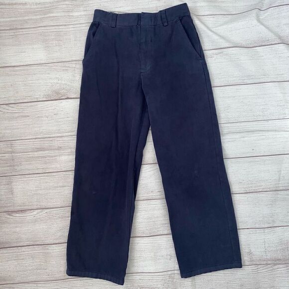 French Toast cotton blend flat front chino pants navy blue boys sz 12 - Picture 1 of 7